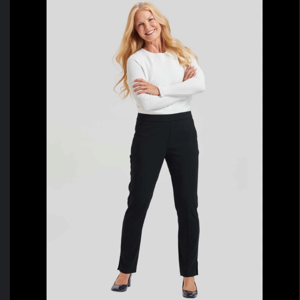 PEACE OF CLOTH BRIE PULL ON PANT - JOURNEY STRETCH in Black XS